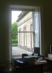 Adam Room Window Overlooking the Former Regency Library