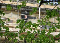 Wentworth Badge on a drainpipe on the east face of the Mansion