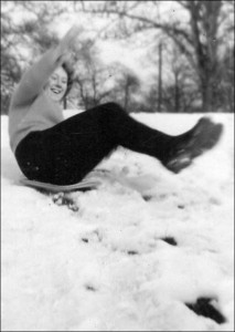 Sliding in the snow