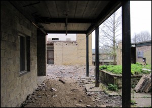 Colonnade after removal of bridge