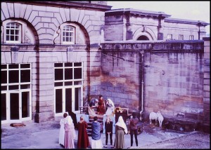 Performance outside the Experimental Theatre close to Stable Block