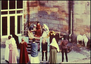 Performance of Nativity outside the Experimental Theatre adjacent to Stable Block.