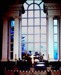 Palladian style window in Bretton Chapel