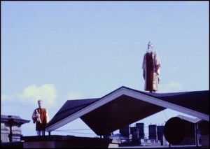 Dramatic presentaion on the roof of Stable Block