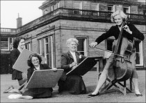 Posing for a journalist's photograph on the first day of the opening of the College - 25th September, 1949