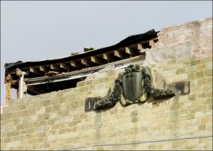 Preparing for demolition of the Music Salon