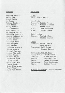 Programme for 'Collaborations' Dance Concert, February 1983. Image supplied by Tamsin Spain.