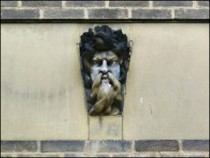 Groteque Head Above the Entrance to the Kings Head Hostel